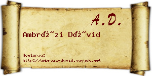 Ambrózi Dávid névjegykártya