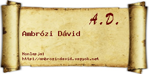 Ambrózi Dávid névjegykártya