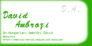 david ambrozi business card