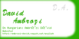 david ambrozi business card